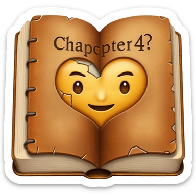 Book with “Chapter 4?” stamped on it sticker
