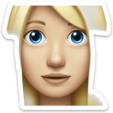 Blonde girl with blue eyes and long straight hair sticker