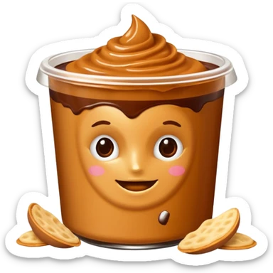 Pote de dulce de leche con chips de chocolate y sin cara sticker