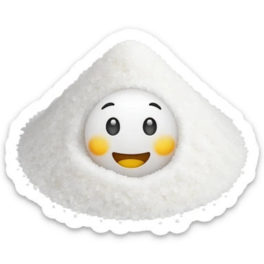 Happy emoji with a pile of salt sticker
