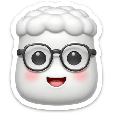 marshmallow with glassess sticker