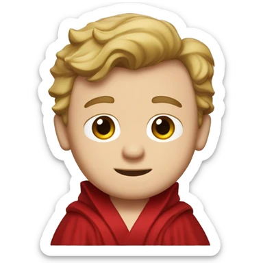 Barney Stinson, who has white skin, a short face, and dark blond hair that sticks out at the front, wears a red-black robe. sticker