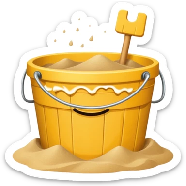 Bucket-shaped sand castle sticker