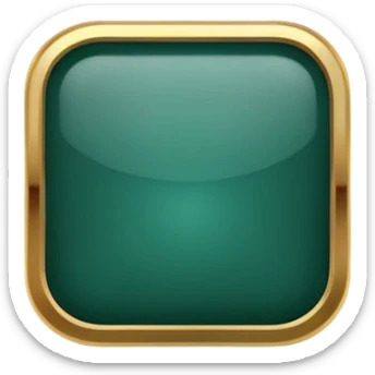 Blank dark Jade and gold style rounded square icon button sticker