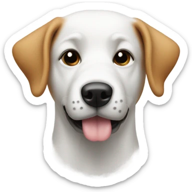 Dog with white powder on nose sticker