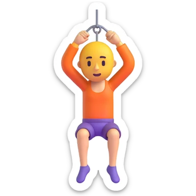 Make the tired man hang down, body limp, arms and head dangling, in the same 3D emoji style, with no background. sticker