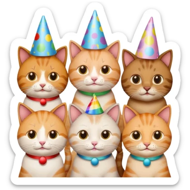 12 cats at a birthday party sticker