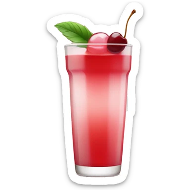 light red drink with cherry on top sticker