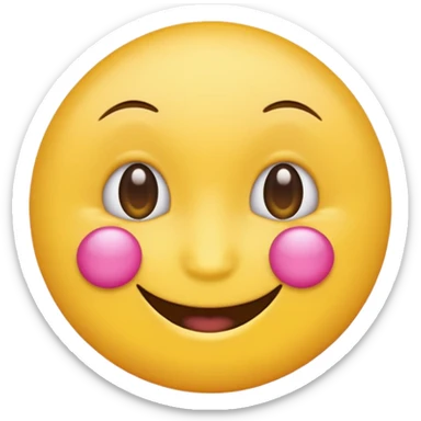 Generic Yellow emoji with pink under eye patches sticker