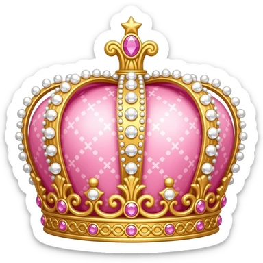 Pink princess crown sticker