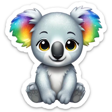 rainbow sparkle koala kawaii sticker
