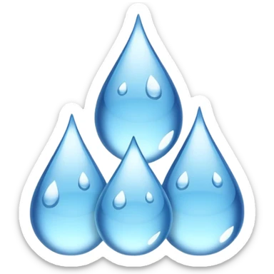 3 water droplets stack on top of each other vertically with two water droplets on the sides; 5 droplets total sticker