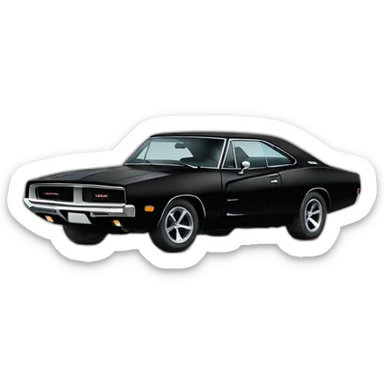 Black dodge charger car sticker
