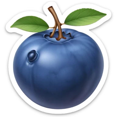 Create a simple 3D color illustration of a single blueberry, with realistic shading and texture sticker