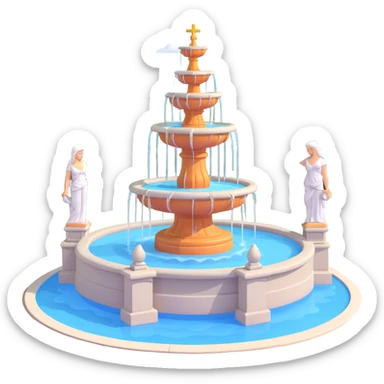 fountain with statues sticker