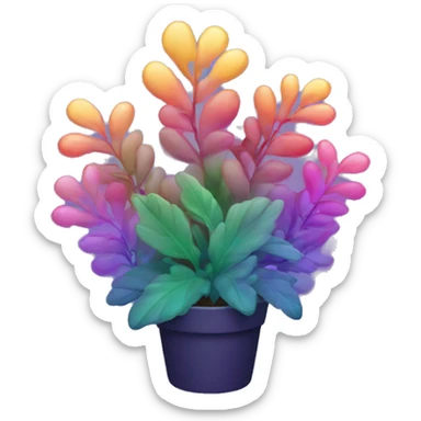 Iridescent hue gradient plant sticker