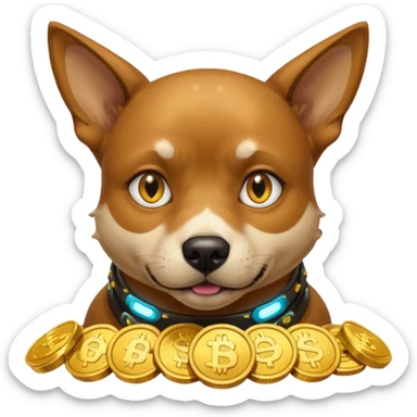 i want to create a dog like from cyberpunk with one elctronic eye like a pirate one and he looks greedy with golden coins sticker