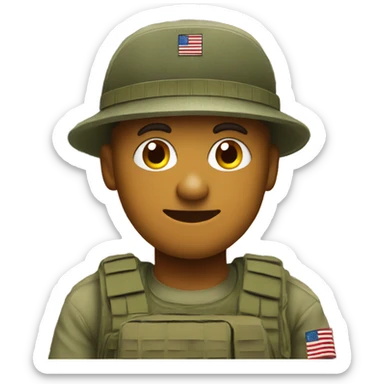USA flag behind army guy sticker