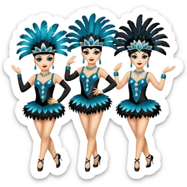 cabaret dancers sticker