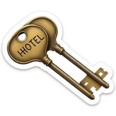 vintage brass hotel room key with large numbered tag sticker