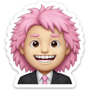 Fluffy colour pink ca director in sut sark teeth sticker