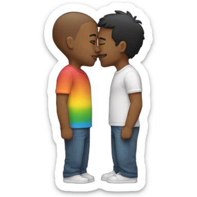Gay kiss love sticker