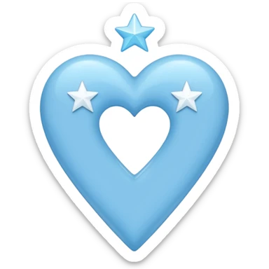 lightblue heart whit 3 stars pointing in the right position sticker