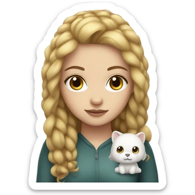 white Girl with plushy sticker