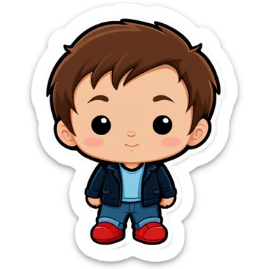Baby boy brown hair valentines day sticker
