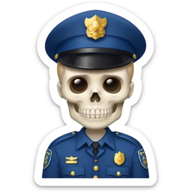 police carsad skeleton sticker