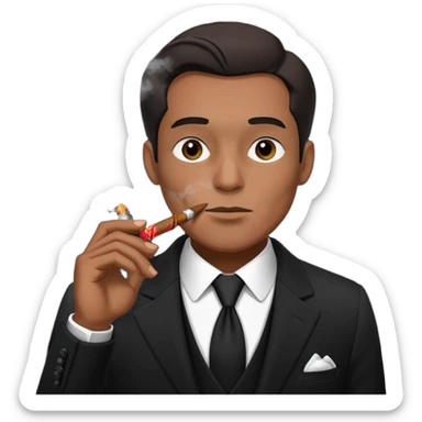 Style Birthday Photoshoot man in black smoking sticker