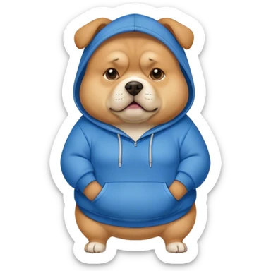 fat dog wearing a hoodie sticker