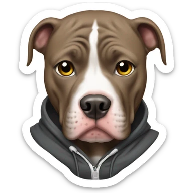 Pitbull wearing hoodie sticker