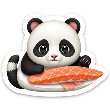 panda cat eatting sushi sticker