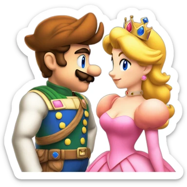 Super Mario and princess peach only with face  sticker