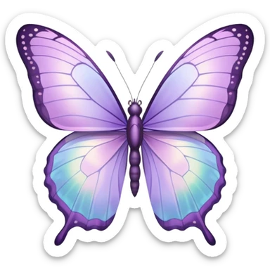 Pastel lilac iridescent butterfly sticker