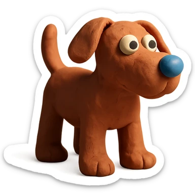 dog claymation style sticker