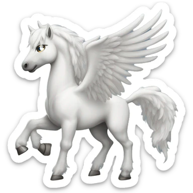 a white muscle pegasus sticker