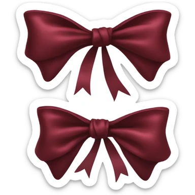 dark red silk bow sticker