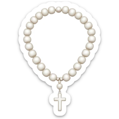 white prayer bead thread  sticker