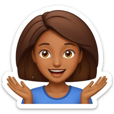 Brown skin woman happy exited  sticker