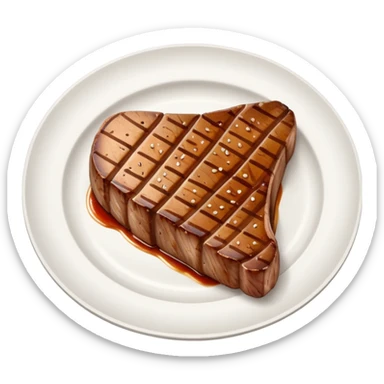 t bone  on plate sticker