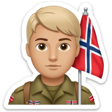 norwegian soldier with flag sticker
