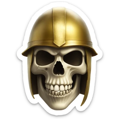 skull in golden war helmet sticker
