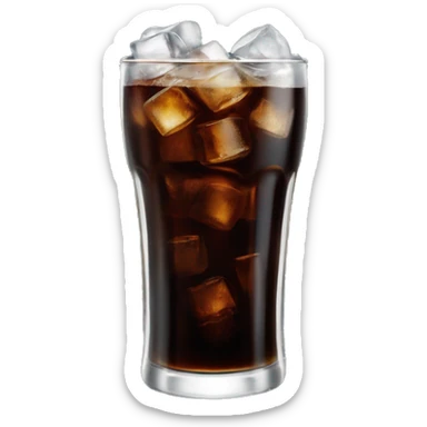 Tall glass of Coke zero with ice cubes sticker