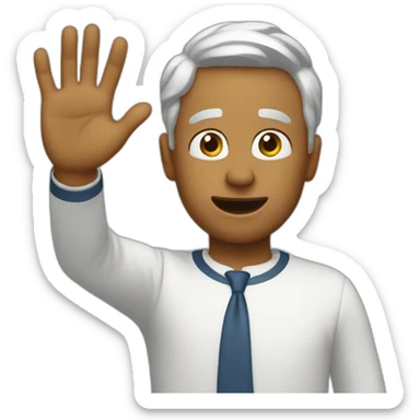 Waving goodbye in shock sticker