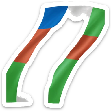 Un drapeau tricolore avec vert à gauche, blanc au centre et bleu à droite  sticker