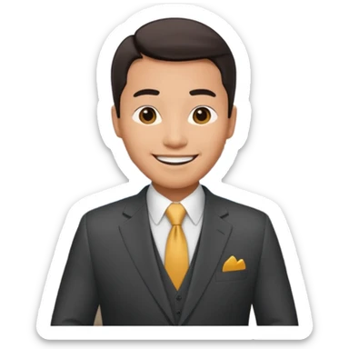 Asian car salesman  sticker