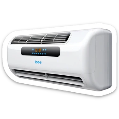modern wall mounted air conditioner with cool air flowing sticker