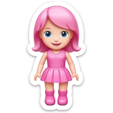 Pink toy doll sticker
